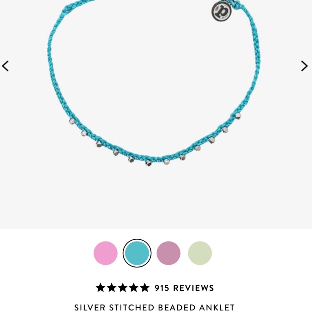 Silver Stitched Beaded Anklet